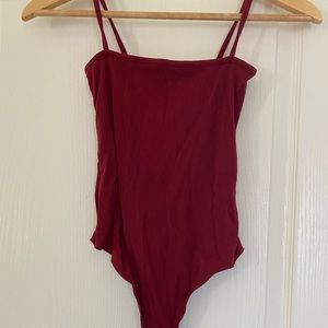 Maroon brandy Melville square neck bodysuit